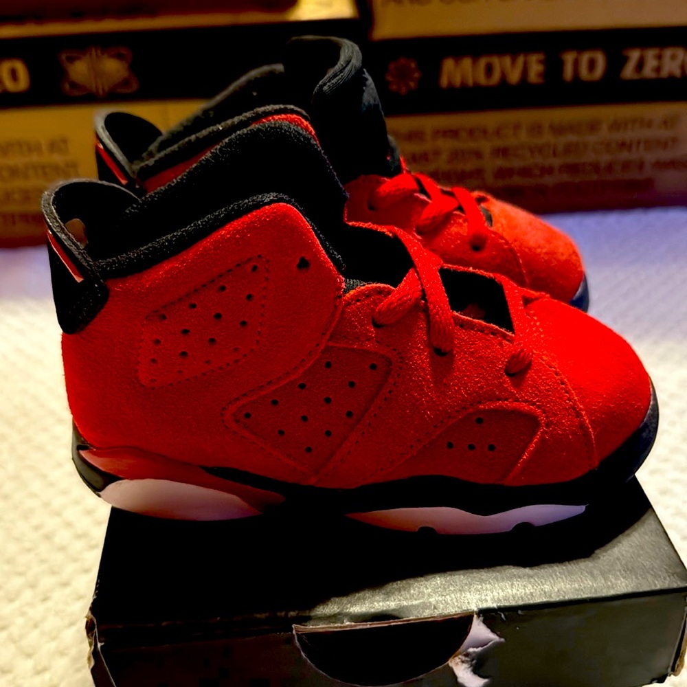 Jordan 6 Retro TD in Red and Black Size 7c Brand New !